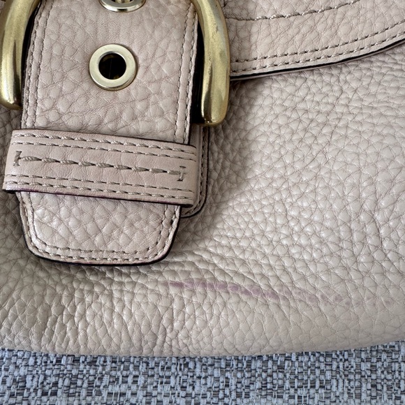 Vintage Y2K Coach Cream Soho Flap Shoulder Bag Big Buckle - Picture 4 of 5